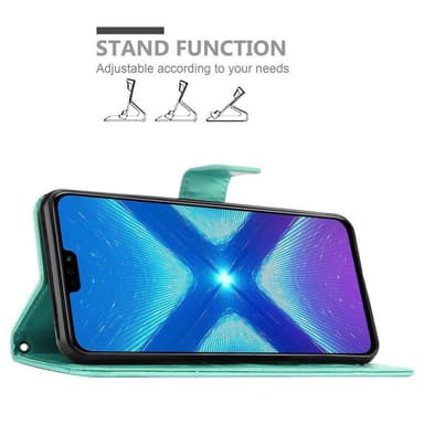 Honor 8X Plånboksfodral Skal (Turkos)