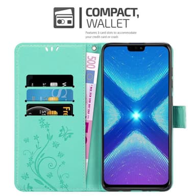 Honor 8X Plånboksfodral Skal (Turkos)