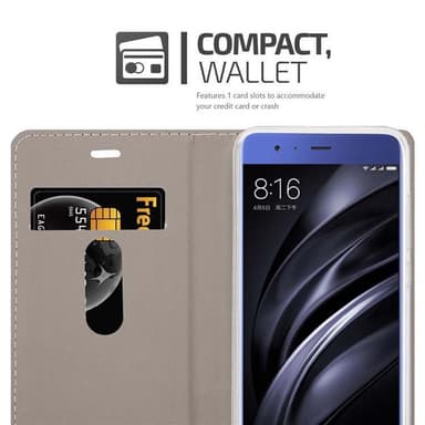 Xiaomi Mi 6 Plånboksfodral Skal (Grå)