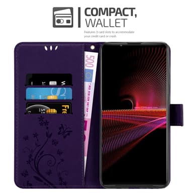 Sony Xperia 1 III Plånboksfodral Skal (Lila)