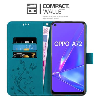 Oppo A72 Plånboksfodral Skal (Blå)