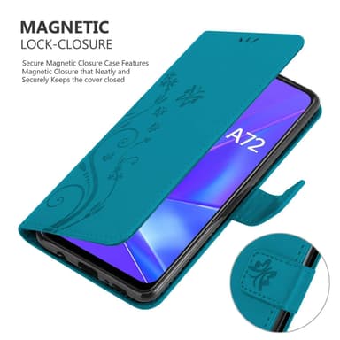 Oppo A72 Plånboksfodral Skal (Blå)