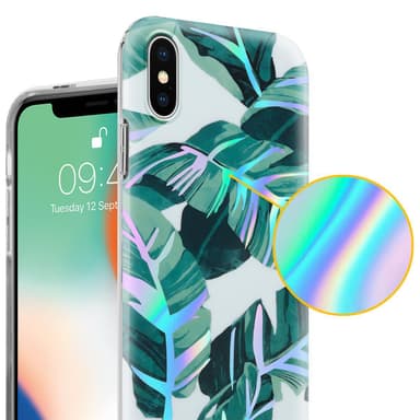 iPhone X / XS Fodral Skal Blommor (Vit)