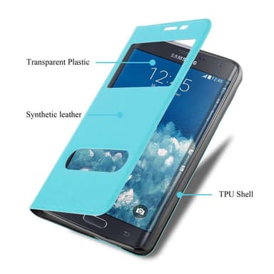 Samsung Galaxy NOTE EDGE Plånboksfodral Skal (Turkos)