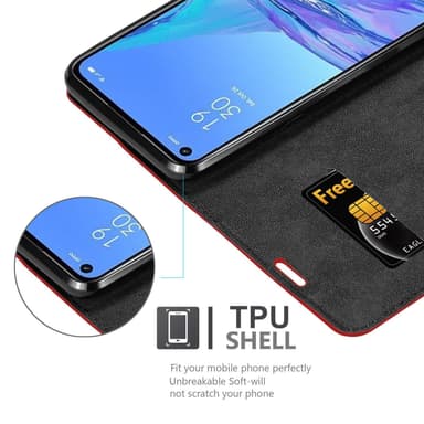 Oppo A53 Skal Fodral Case (Röd)