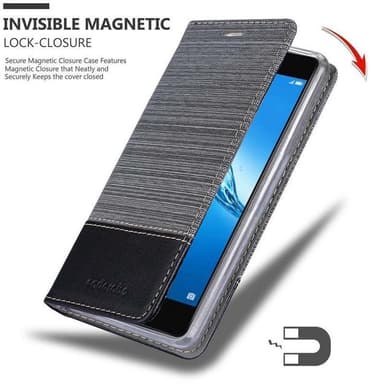 Huawei Enjoy 7 PLUS Plånboksfodral Skal (Grå)