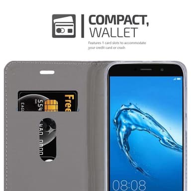 Huawei Enjoy 7 PLUS Plånboksfodral Skal (Grå)
