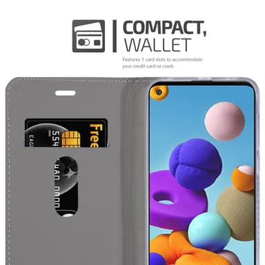 Samsung Galaxy A21s Plånboksfodral Skal (Grå)