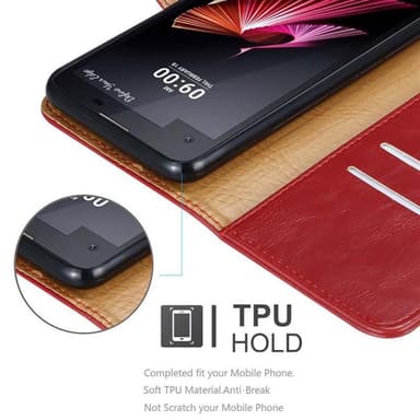LG X SCREEN Plånboksfodral Skal (Röd)