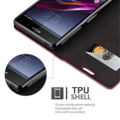 Sony Xperia Z1 Skal Fodral Case (Röd)