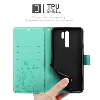 Xiaomi RedMi 9 Plånboksfodral Skal (Turkos)