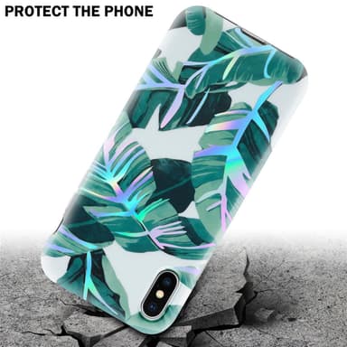 iPhone X / XS Fodral Skal Blommor (Vit)