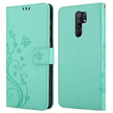 Xiaomi RedMi 9 Plånboksfodral Skal (Turkos)