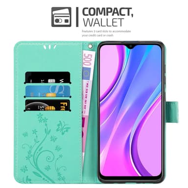 Xiaomi RedMi 9 Plånboksfodral Skal (Turkos)
