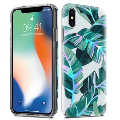 iPhone X / XS Fodral Skal Blommor (Vit)