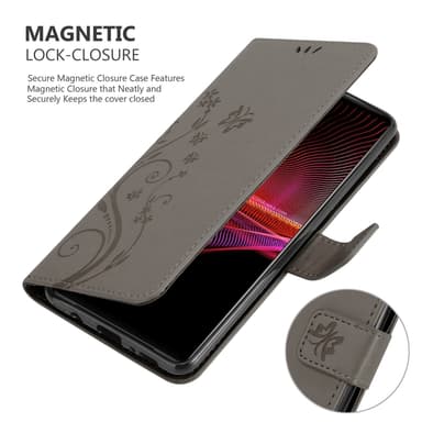 Sony Xperia 1 III Plånboksfodral Skal (Grå)