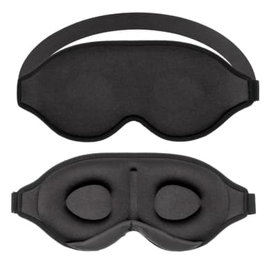 Sovmask i svart - 3D-sovmask - mjuk, lätt och kraftigt