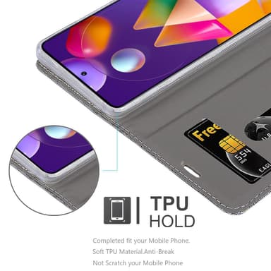 Samsung Galaxy M31s Plånboksfodral Skal (Grå)
