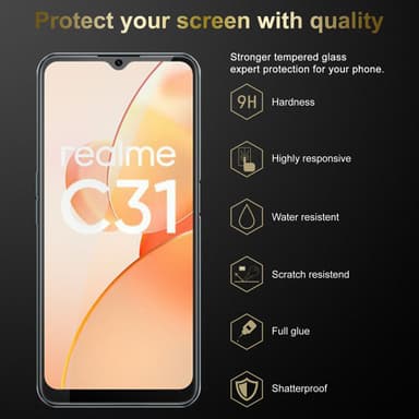 Realme C31 3x Skyddsglas Skyddsfilm Skärmskydd