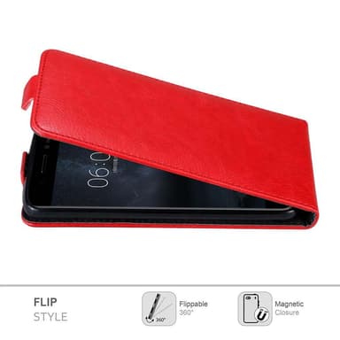 Nokia 6 2017 Flipfodral Skal (Röd)