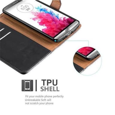LG G3 Plånboksfodral Skal (Svart)