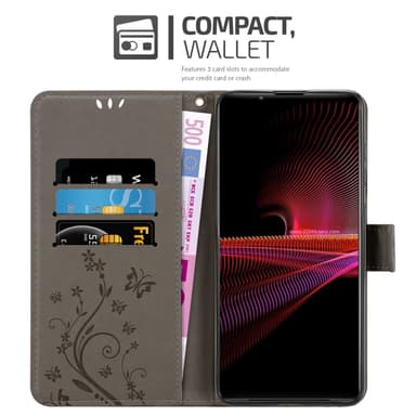 Sony Xperia 1 III Plånboksfodral Skal (Grå)