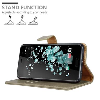 HTC U PLAY Plånboksfodral Skal (Brun)