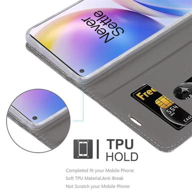 OnePlus 8 PRO Plånboksfodral Skal (Grå)