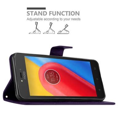 Motorola MOTO C Plånboksfodral Skal (Lila)