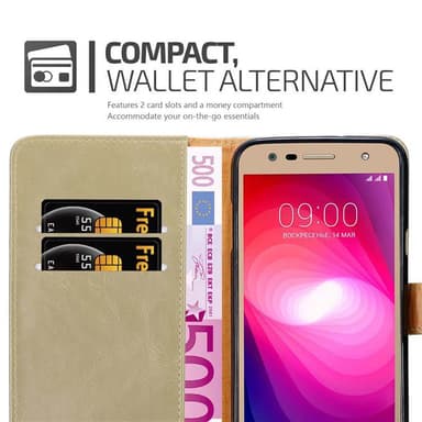 LG X POWER 2 Plånboksfodral Skal (Brun)