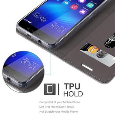 Honor 6 Plånboksfodral Skal (Grå)