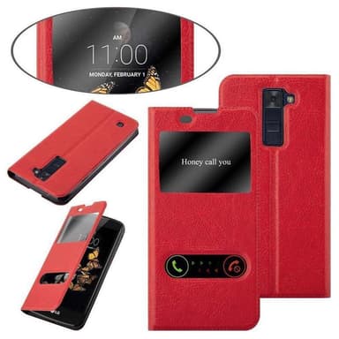 LG K8 2016 Plånboksfodral Skal (Röd)