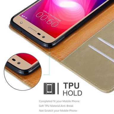 LG X POWER 2 Plånboksfodral Skal (Brun)