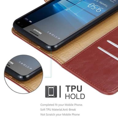 Nokia Lumia 950 XL Plånboksfodral Skal (Röd)