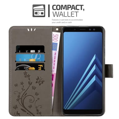 Samsung Galaxy A8 2018 Plånboksfodral Skal (Grå)