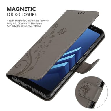 Samsung Galaxy A8 2018 Plånboksfodral Skal (Grå)