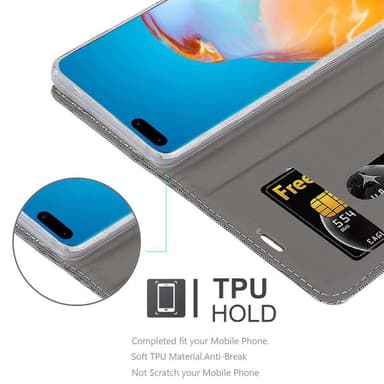Huawei P40 PRO / P40 PRO+ Plånboksfodral Skal (Grå)