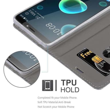 HTC Desire 12 PLUS Plånboksfodral Skal (Grå)