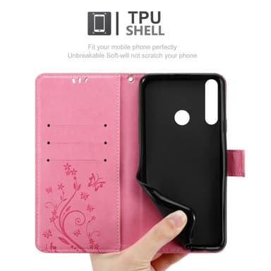 Huawei Y6P Plånboksfodral Skal (Rosa)