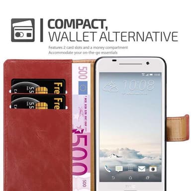 HTC ONE A9 Plånboksfodral Skal (Röd)