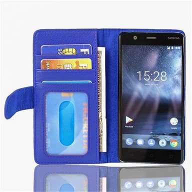 Nokia 3 2017 Plånboksfodral Skal (Blå)