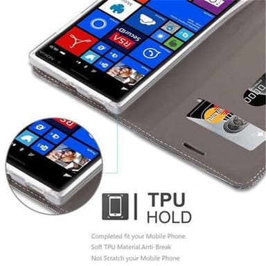 Nokia Lumia 830 Plånboksfodral Skal (Grå)
