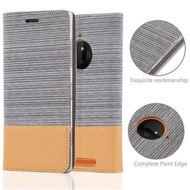 Nokia Lumia 830 Plånboksfodral Skal (Grå)