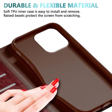 iPhone 13 PRO MAX Plånboksfodral Skal (Röd)
