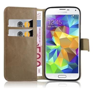 Samsung Galaxy S5 / S5 NEO Plånboksfodral Skal (Brun)