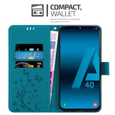 Samsung Galaxy A40 Plånboksfodral Skal (Blå)