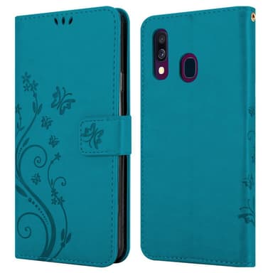 Samsung Galaxy A40 Plånboksfodral Skal (Blå)