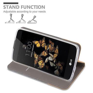 LG K8 2016 Plånboksfodral Skal (Grå)