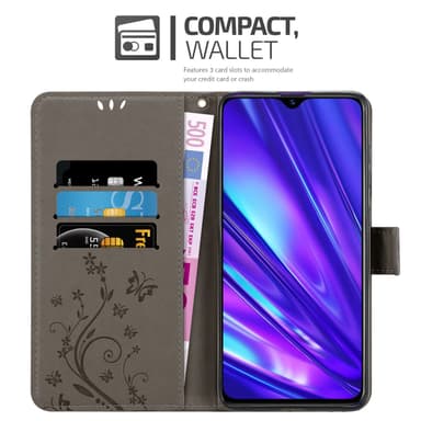 Realme 5 / 5i / 6i / C3 Plånboksfodral Skal (Grå)