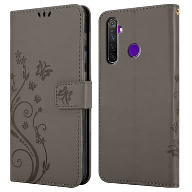 Realme 5 / 5i / 6i / C3 Plånboksfodral Skal (Grå)